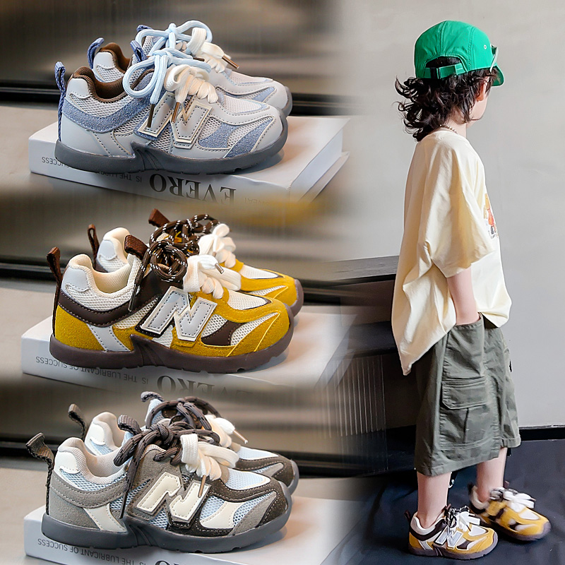 儿童运动鞋女网面透气男童阿甘鞋夏季新款女童凉鞋单网朔溪S-078