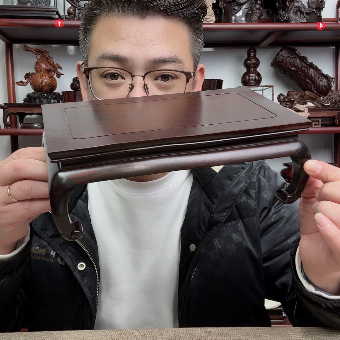 大红酸枝工艺品底座