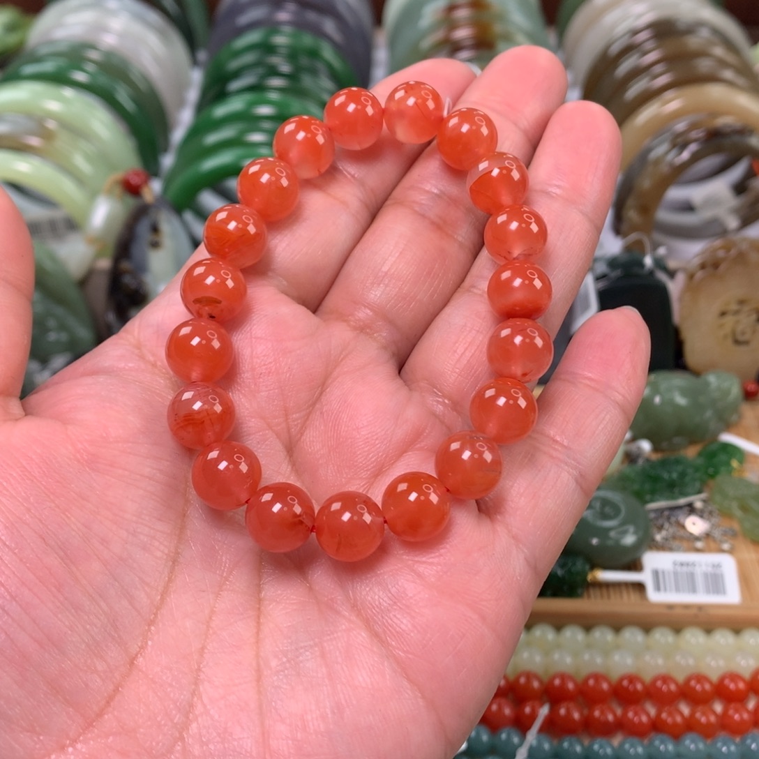 南红玛瑙未镶嵌手链卡10