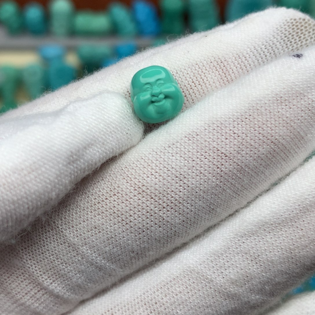 高瓷绿色精品弥勒佛卡8