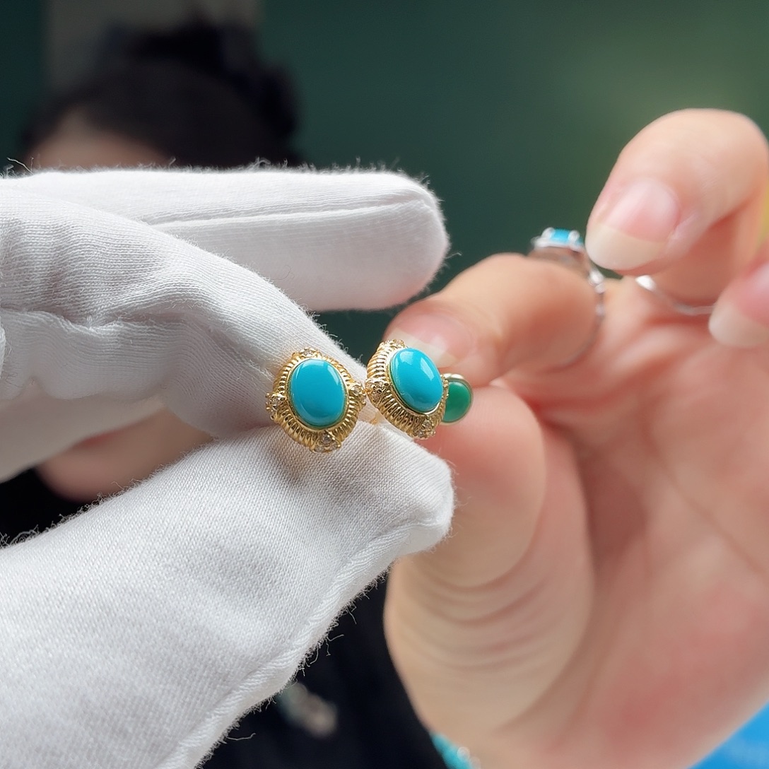 绿松石银S925镶嵌珠宝奇石