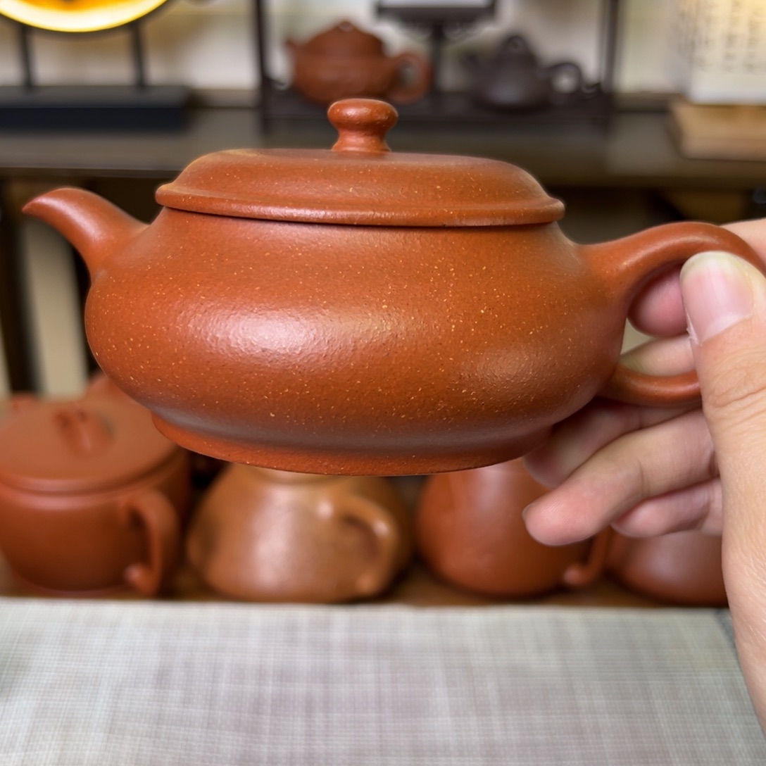 紫泥茶壶紫砂壶红降坡明炉220cc