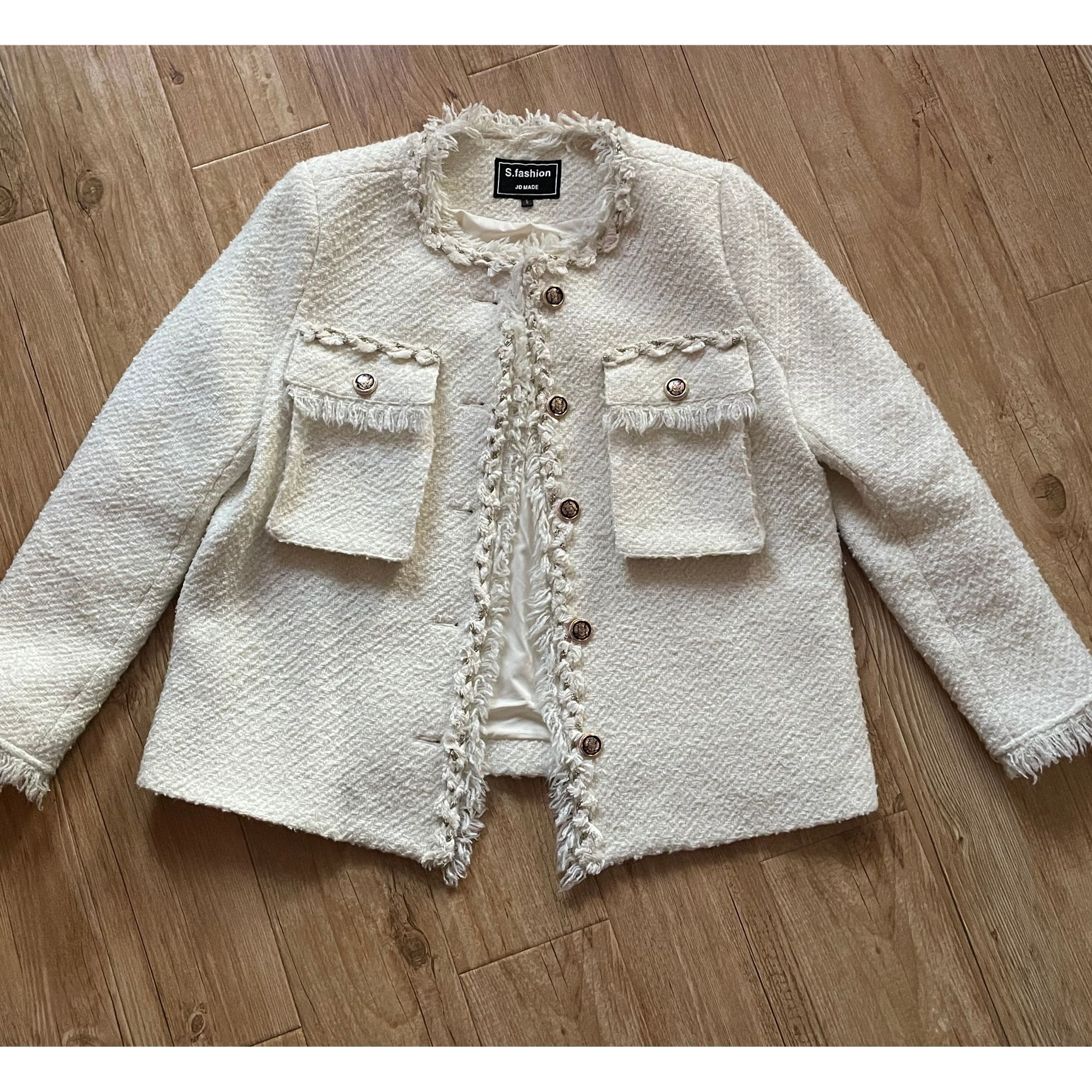 秋冬加厚韩系精致气质小香风长袖外套