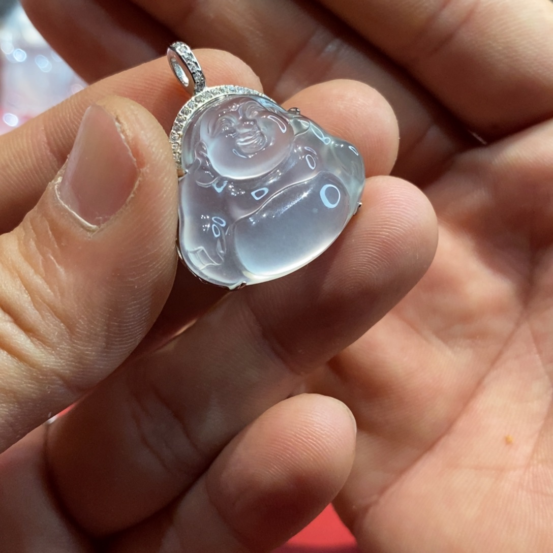 石英质玉颈饰银S925镶嵌雨*石