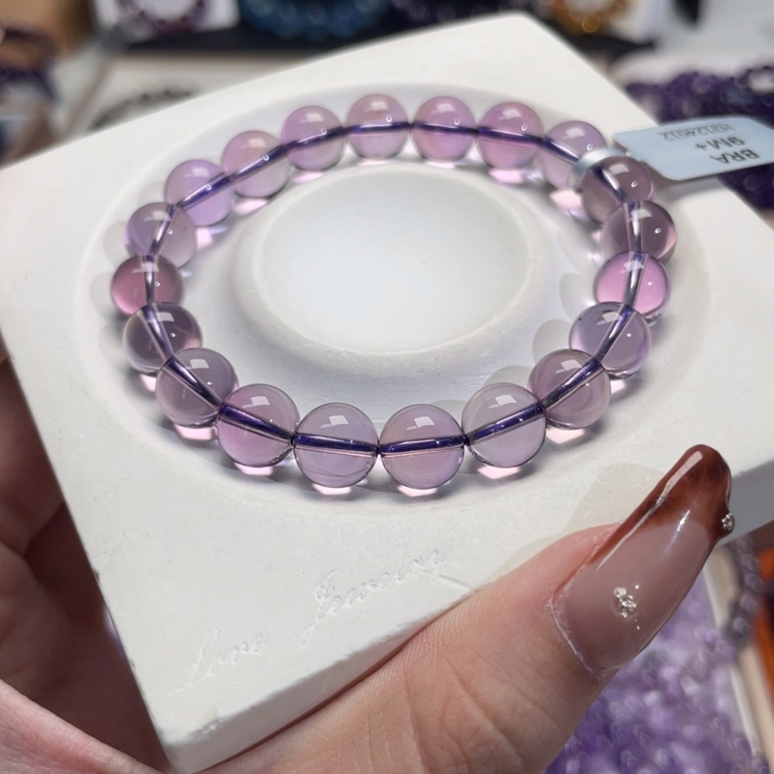 未镶嵌手链水晶刘*花9mm巴西紫水晶