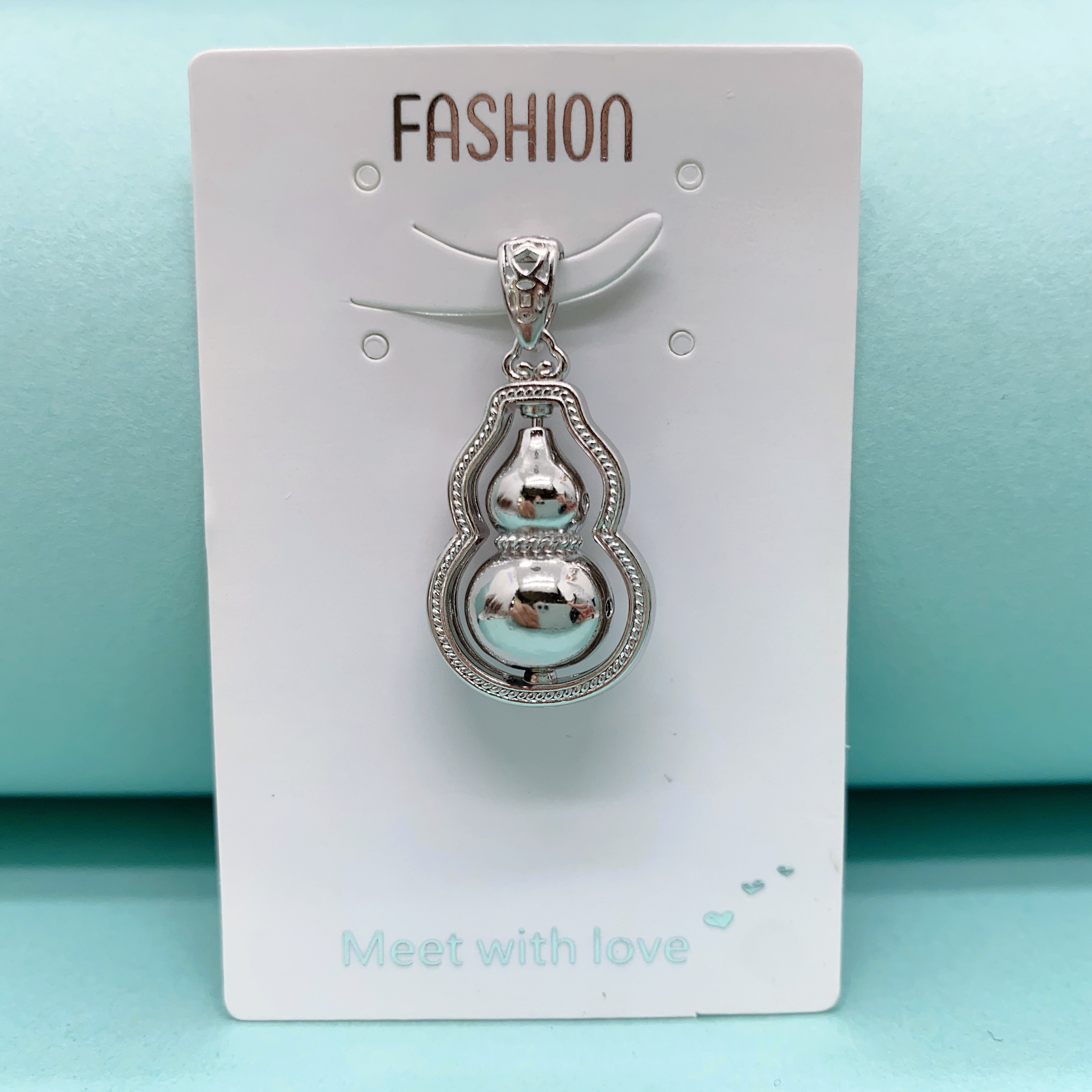 吊坠足银 时尚旋转葫芦吊坠项链坠链百搭银色小众轻奢足银990纯银