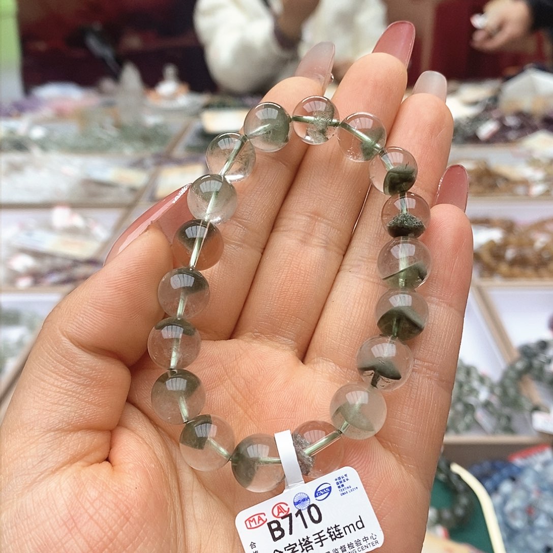 水晶手链未镶嵌B710金字塔绿幽灵