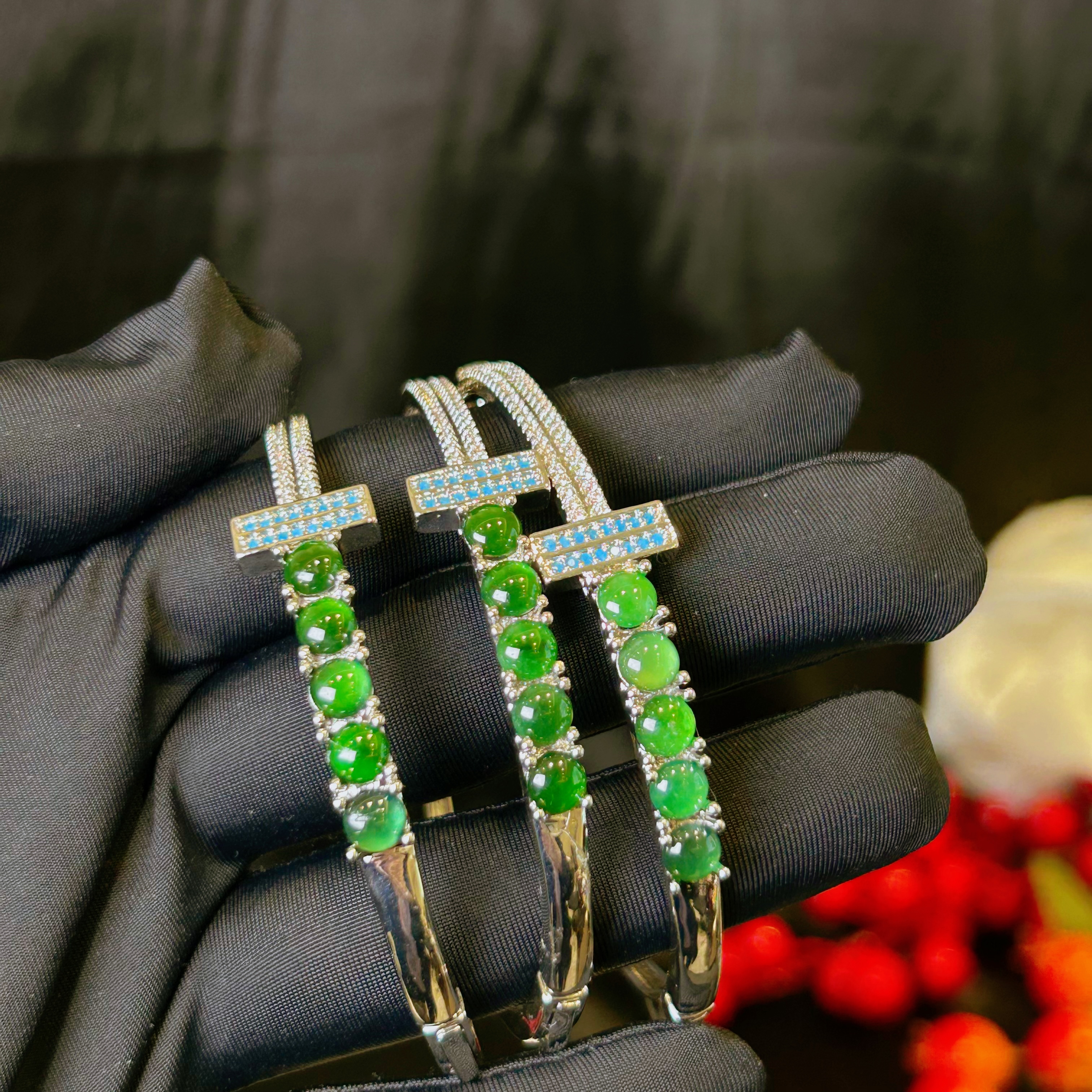 天然翡翠手镯-多样性发一-FC130