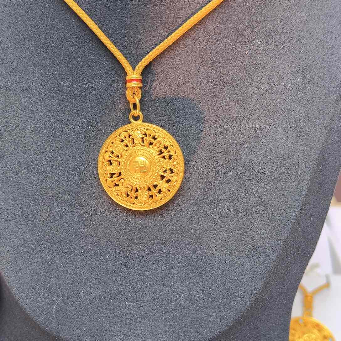 吊坠足银无八宝罗盘吊坠