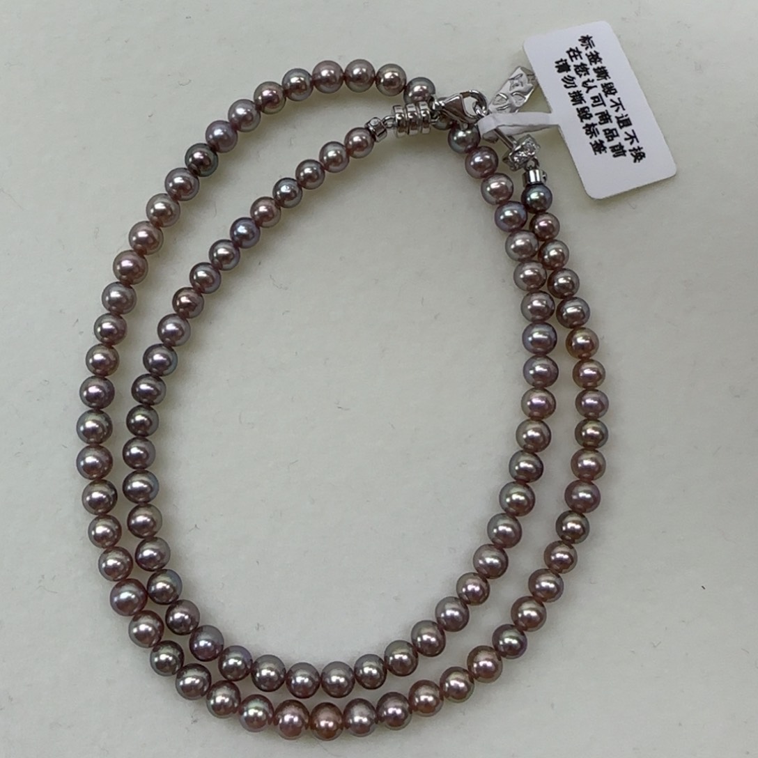 淡水珍珠银S925镶嵌项链