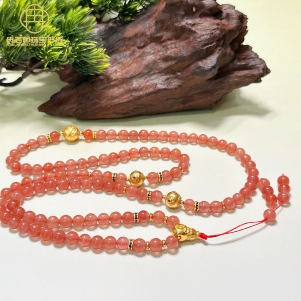 HJC1天然南红妈妈链6mm+设计款