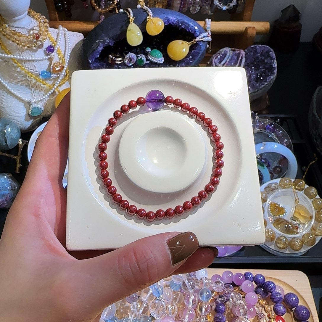 银S925镶嵌烟晶手链