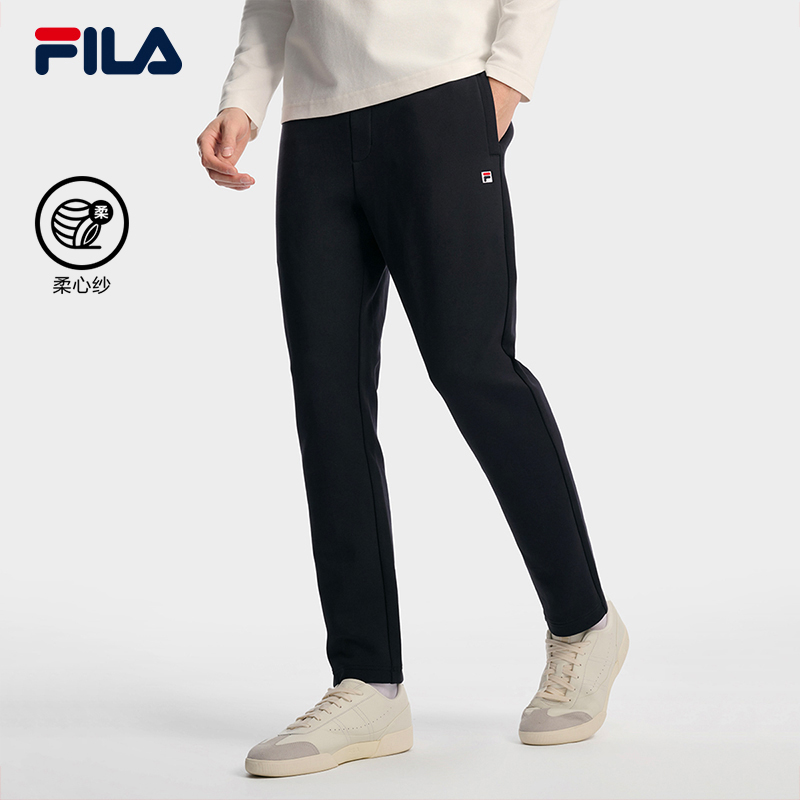 Fila/斐乐男士【亲肤柔心纱】冬季保暖加厚运动针织长裤F11M618608F
