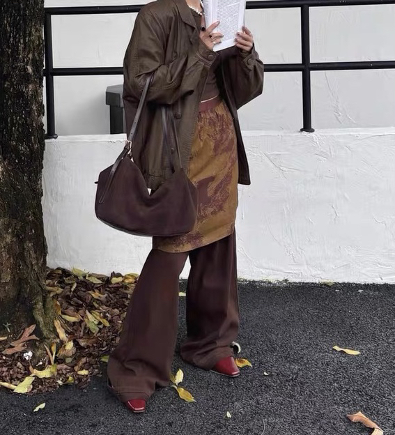 新款磨砂托特包单肩包高级感慵懒风通勤包