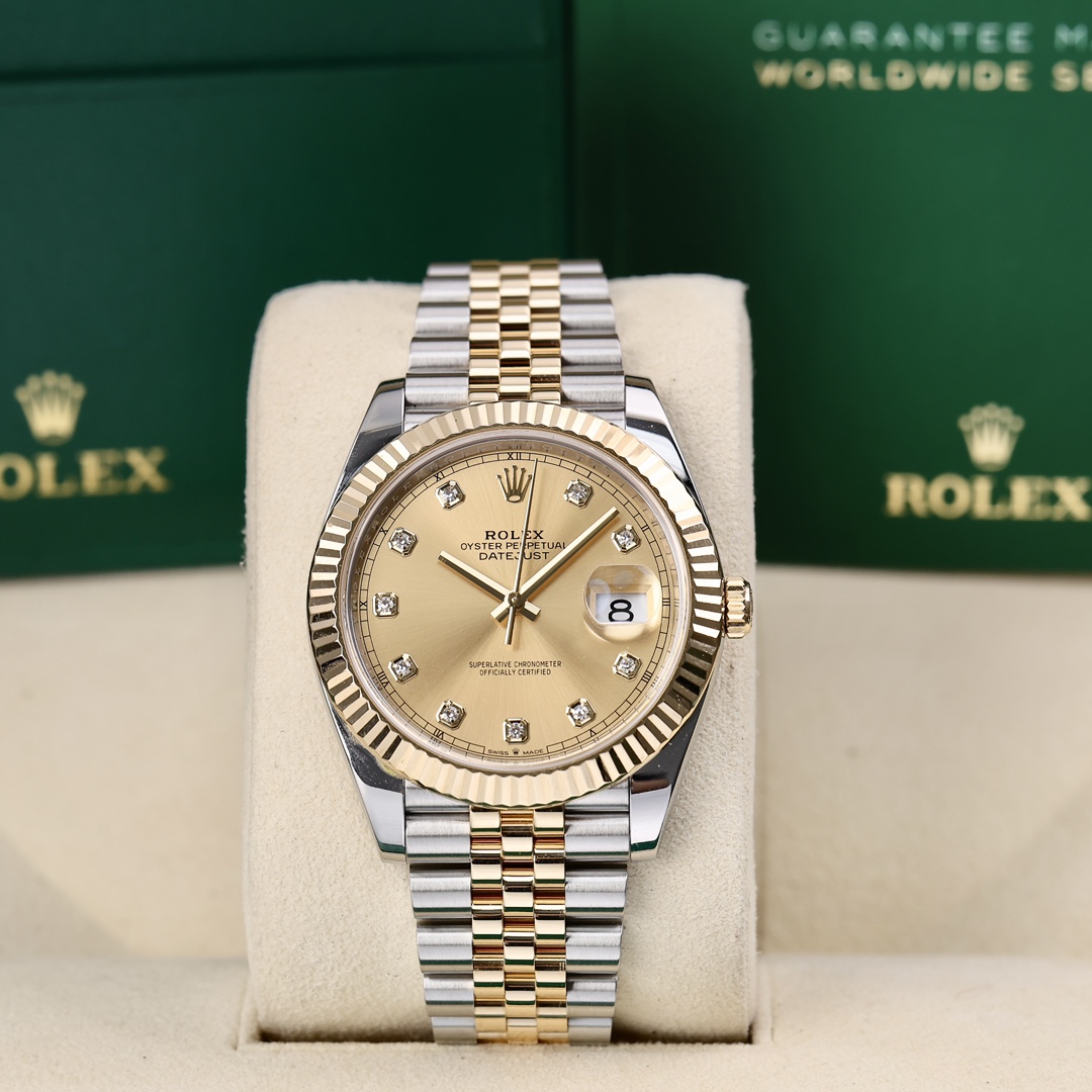 95新 Rolex/劳力士 126333 41mm 香槟色盘 狗牙圈 2021年保卡