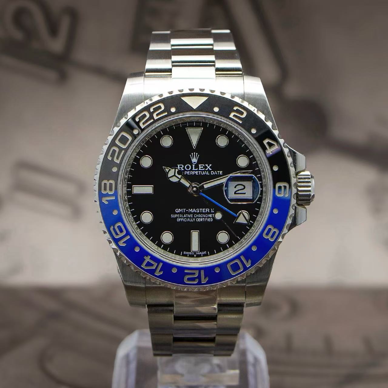 95新 Rolex/劳力士 格林尼治/116710/国米圈/40mm/17年全套