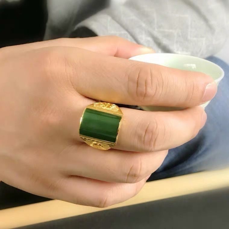 合金戒指 原创设计欧美风活口金色指环男戒男士金戒指