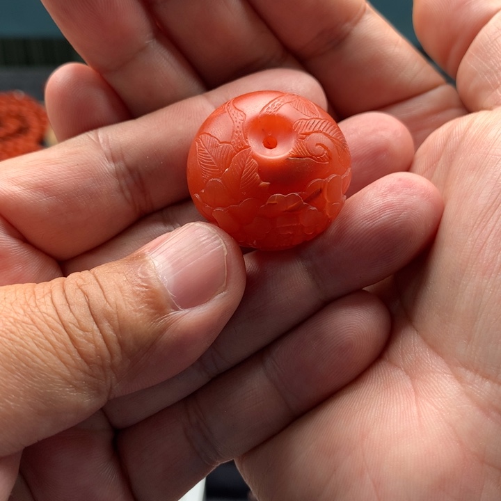 南红玛瑙手链18K金镶嵌