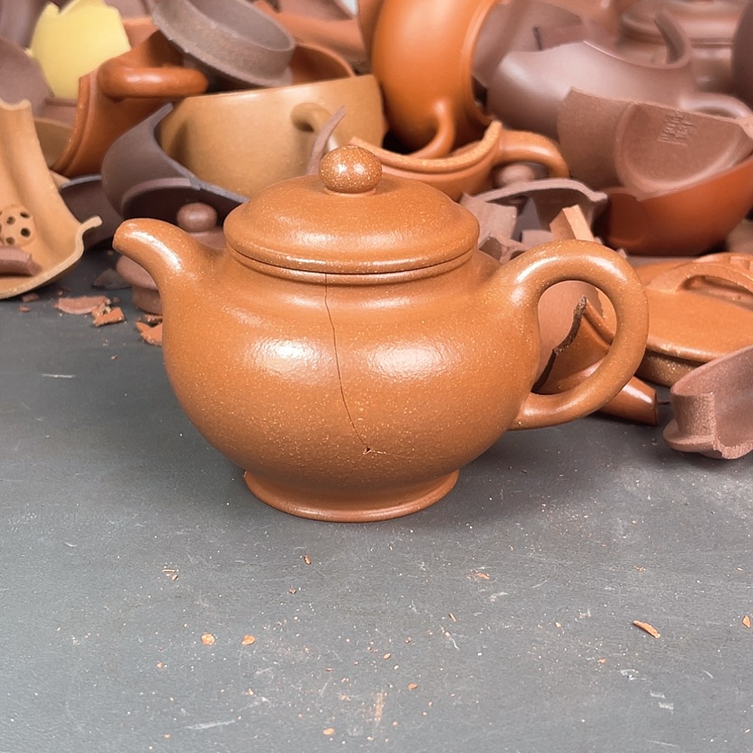 茶壶紫砂周开芳红降坡全手掇只240