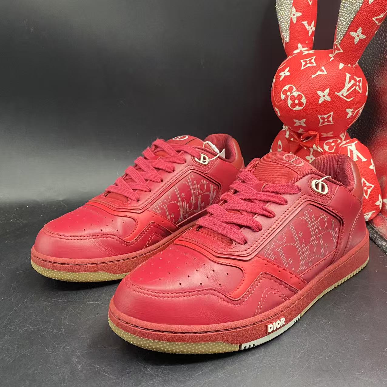 95新 DIOR/迪奥 【聚星优选】酒红色休闲老花b27板鞋40码wdf1016