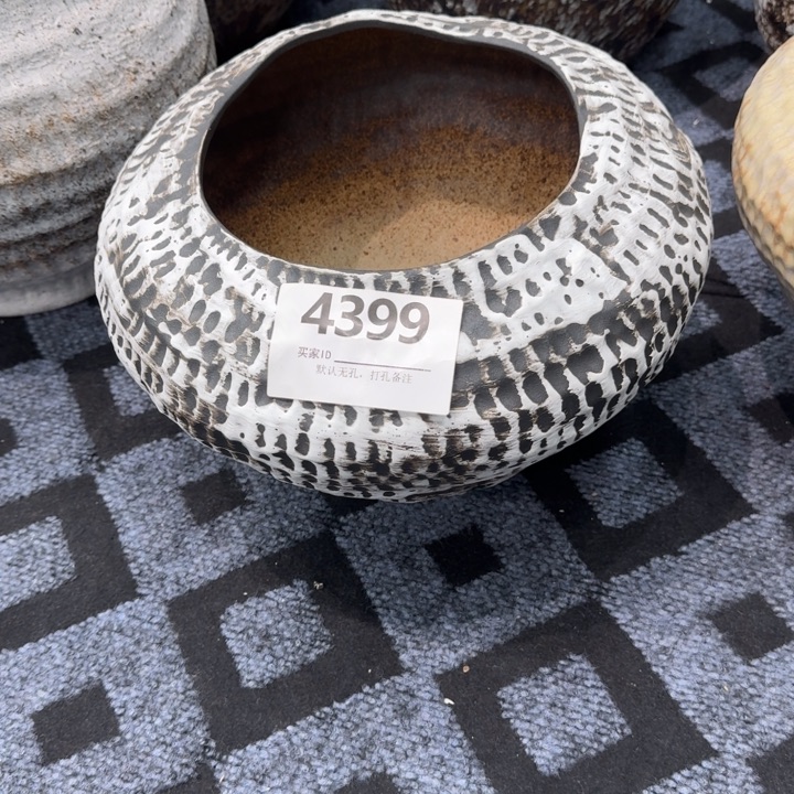 花***）瓷片景德镇高温花器编码4399高22口18默认无孔