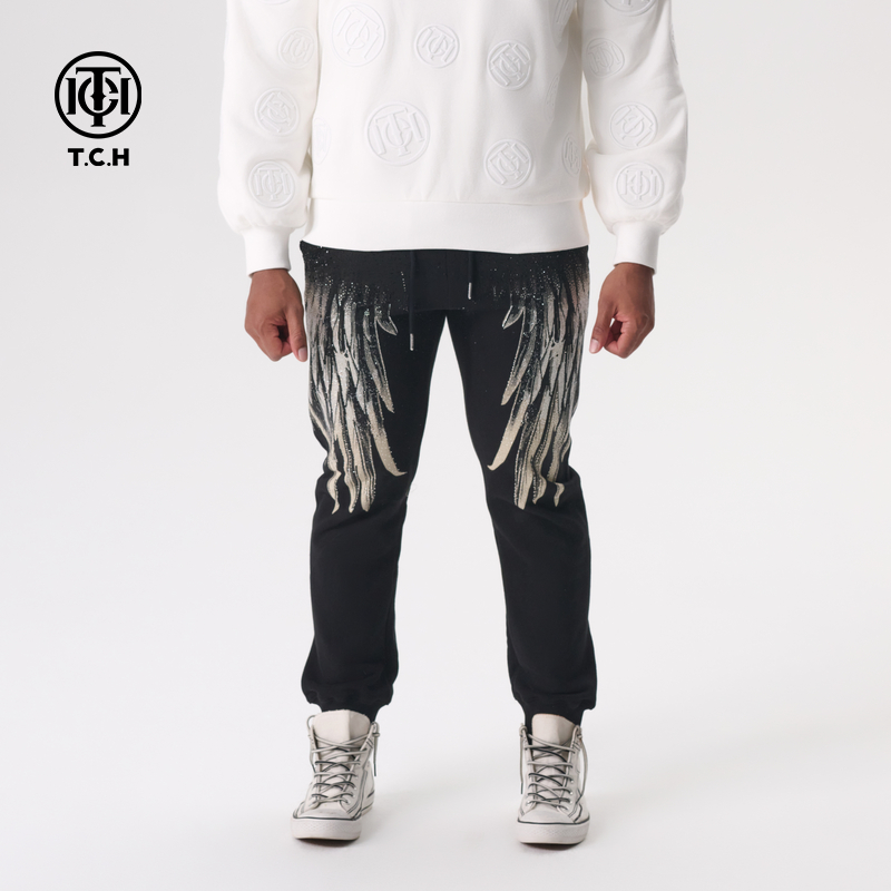 TCH店播-24春夏新款图案烫钻经典系列长裤T7206106