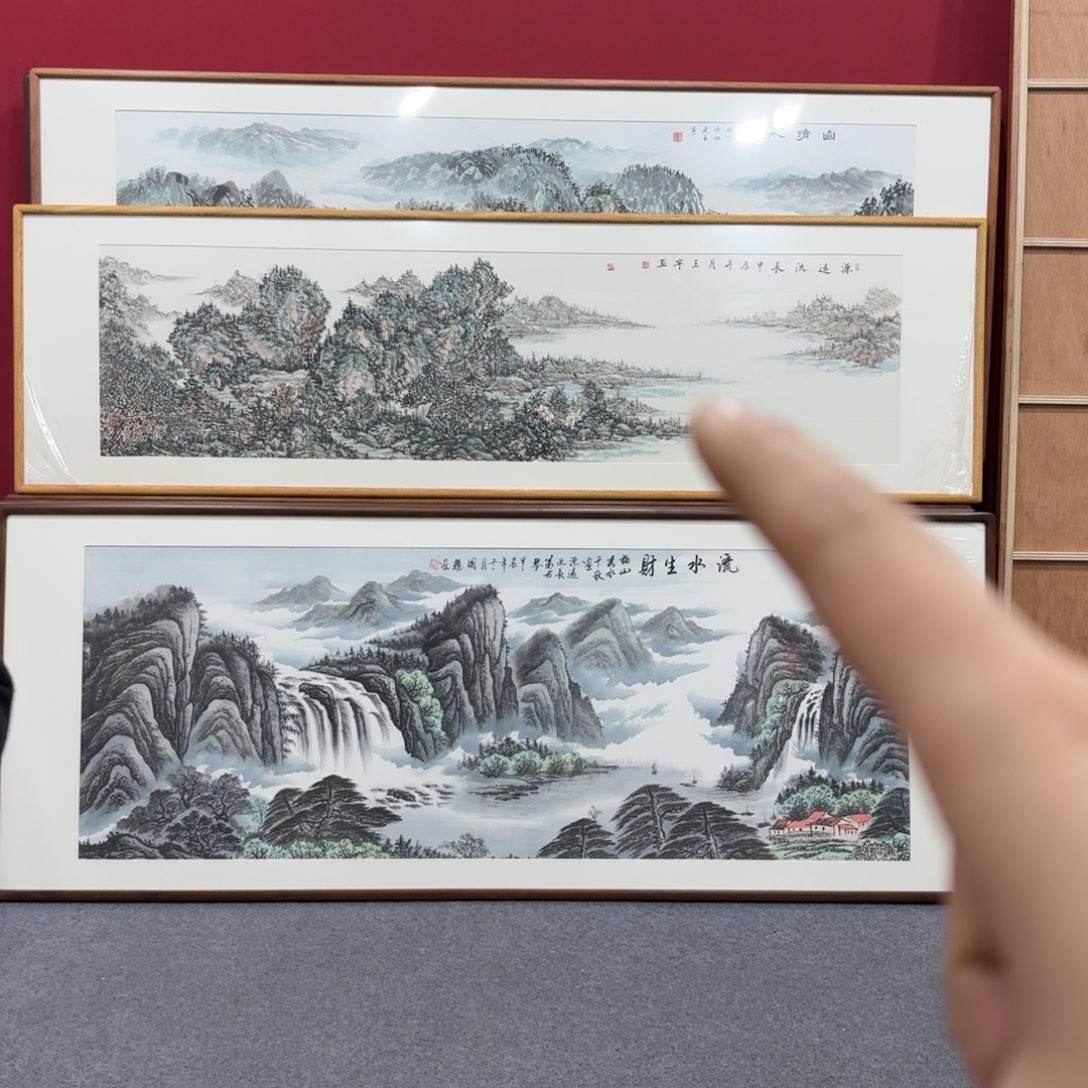 国画带框绘画210/60尺寸