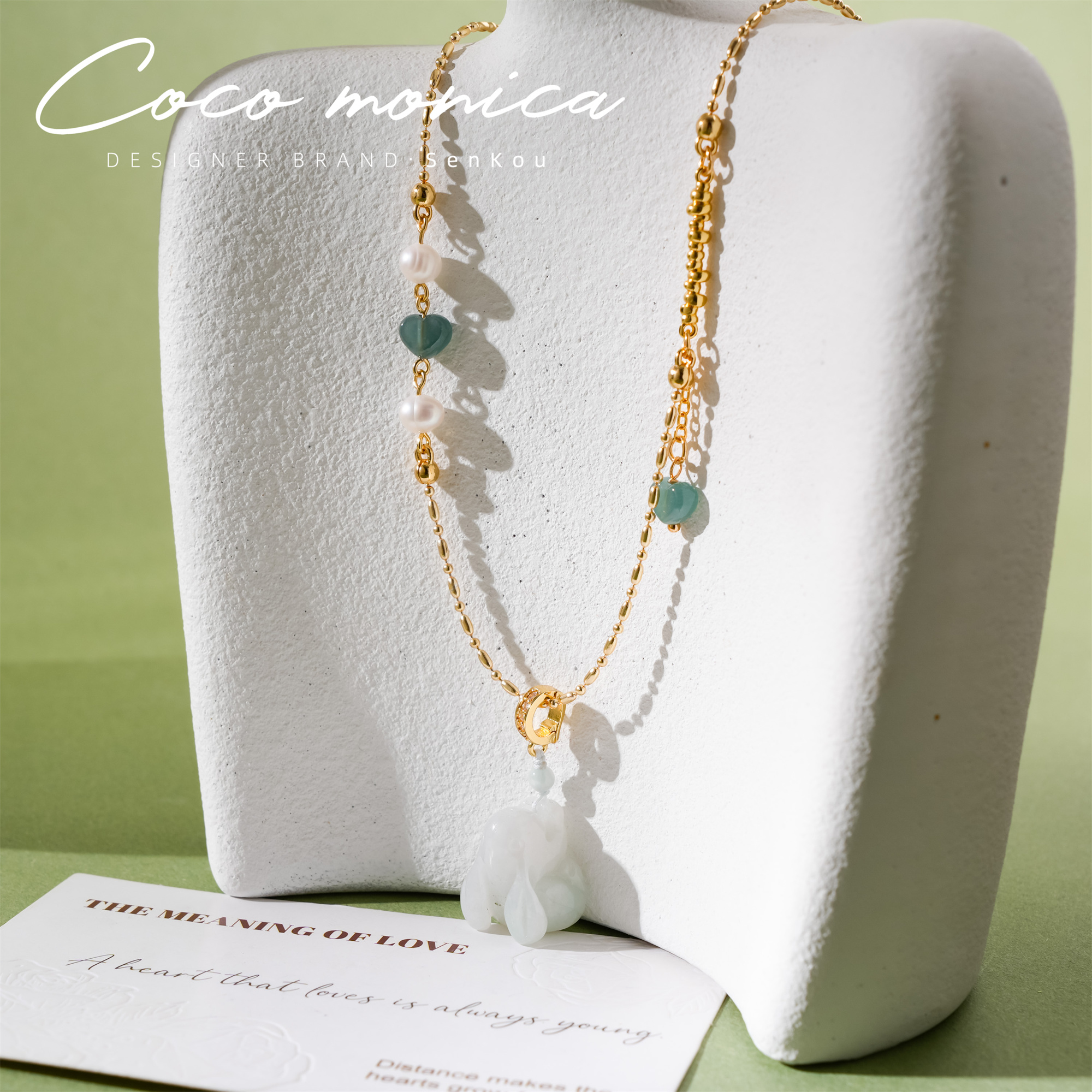 【小霞珠宝】翡翠兔子珍珠项链素链轻奢百搭国风设计师AD421