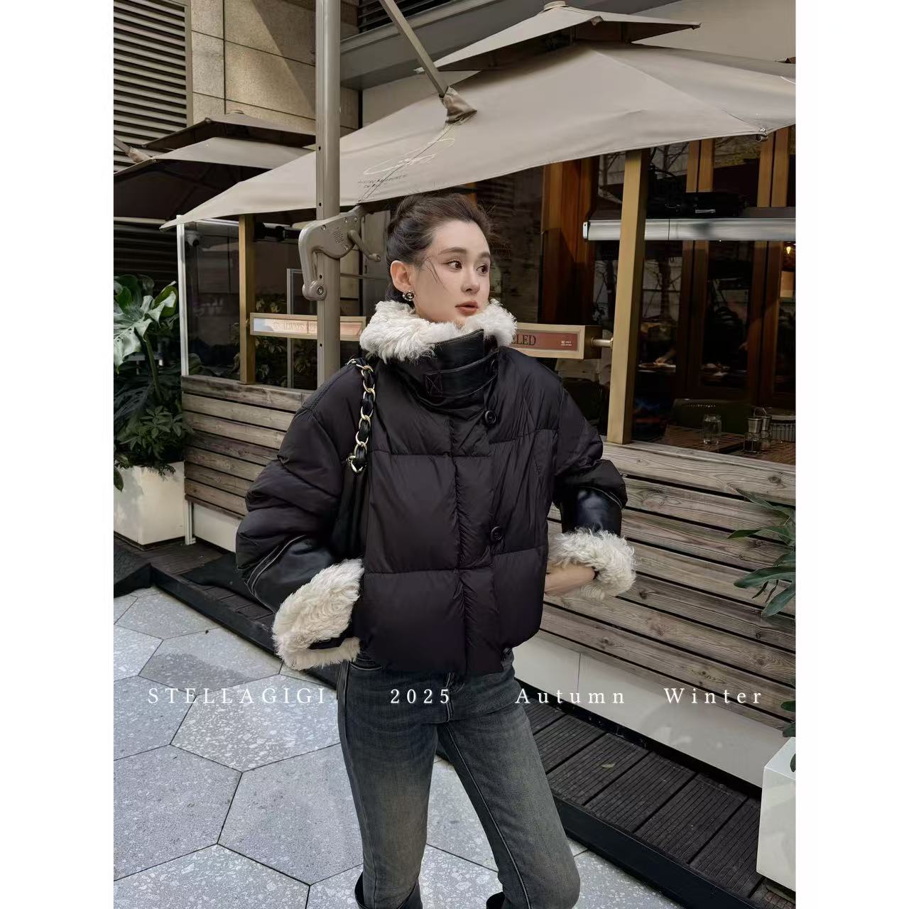 SG / 郭幂幂 AW 90白鹅绒拼羊毛！时髦保暖立领羽绒服WT-20253110