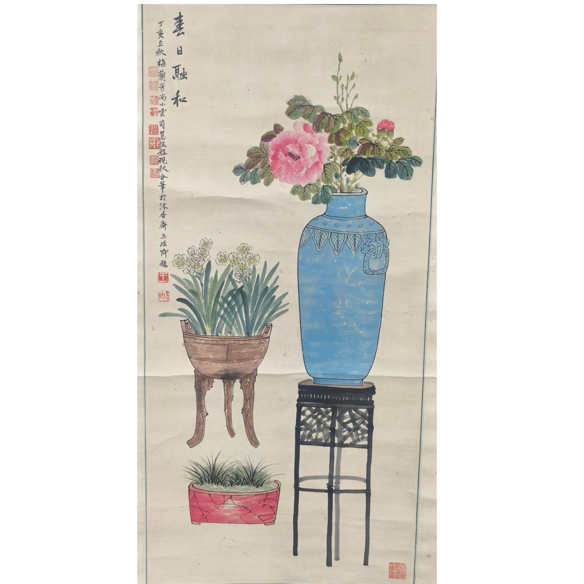 梅兰芳款 花卉立轴100 50 4.5平尺