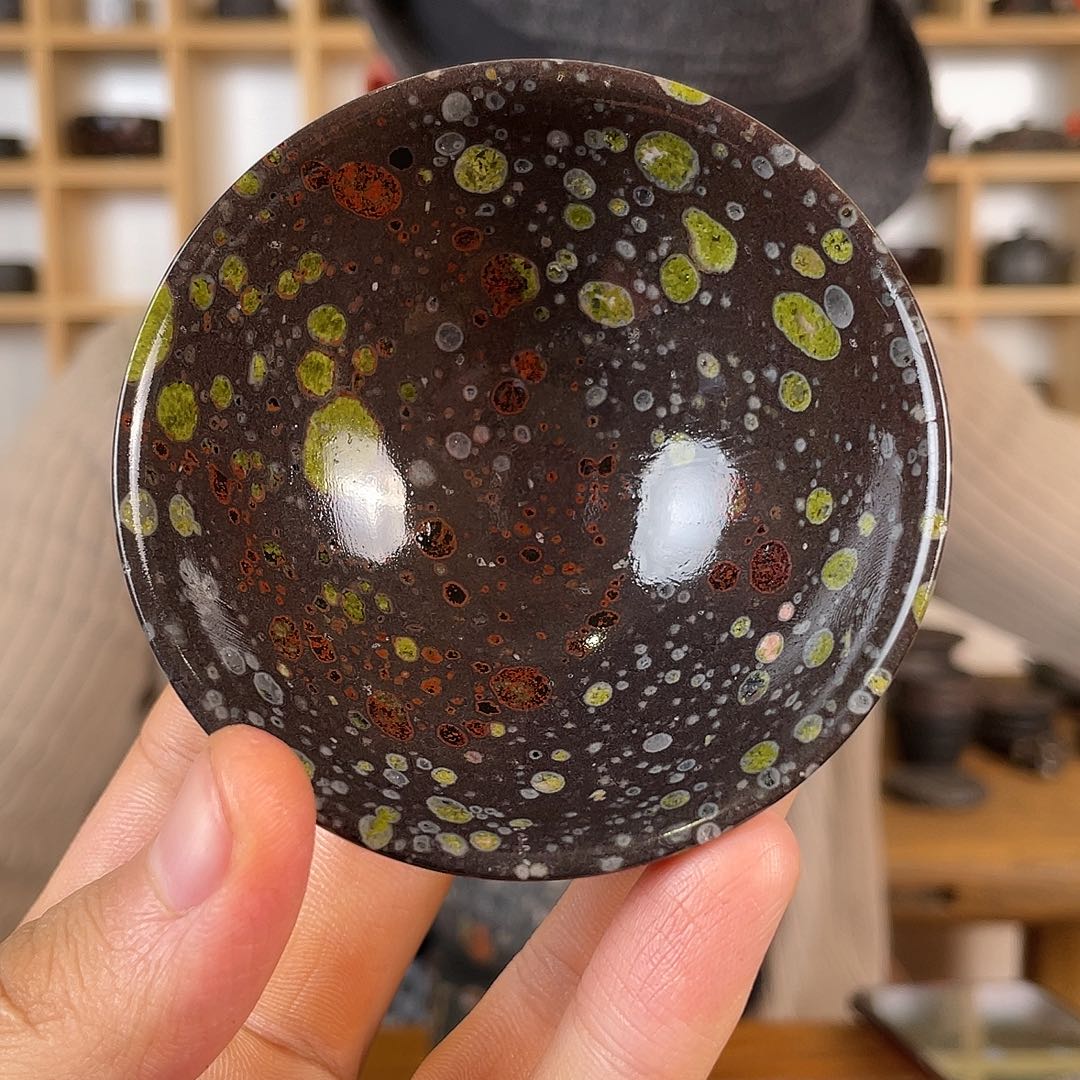 梅花玉安山玉斗笠杯65毫升