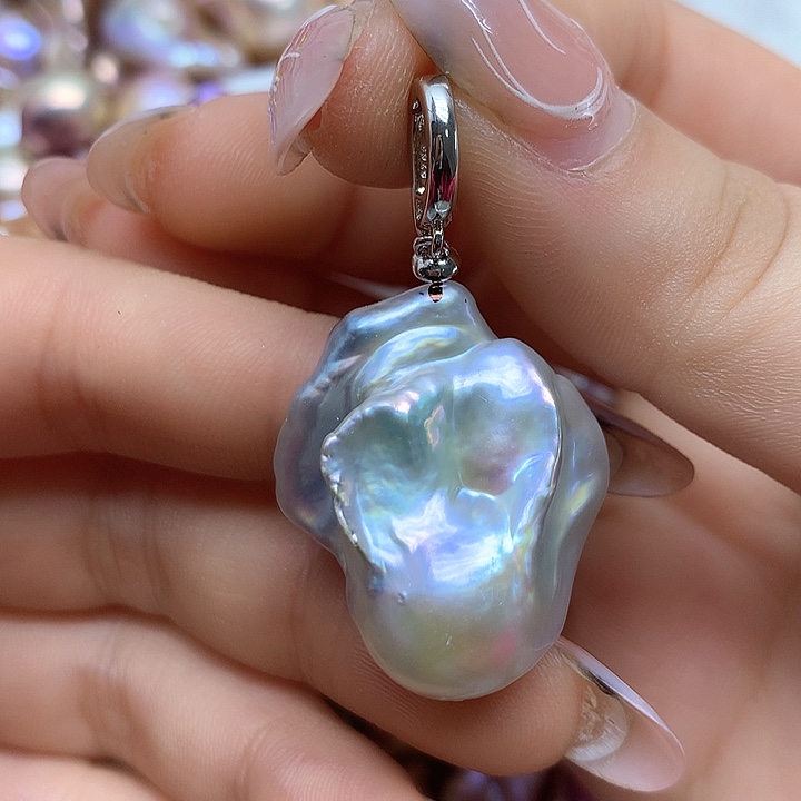 淡水珍珠耳饰银S925镶嵌