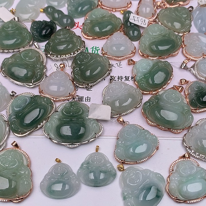 翡翠颈饰银S925镶嵌佛公