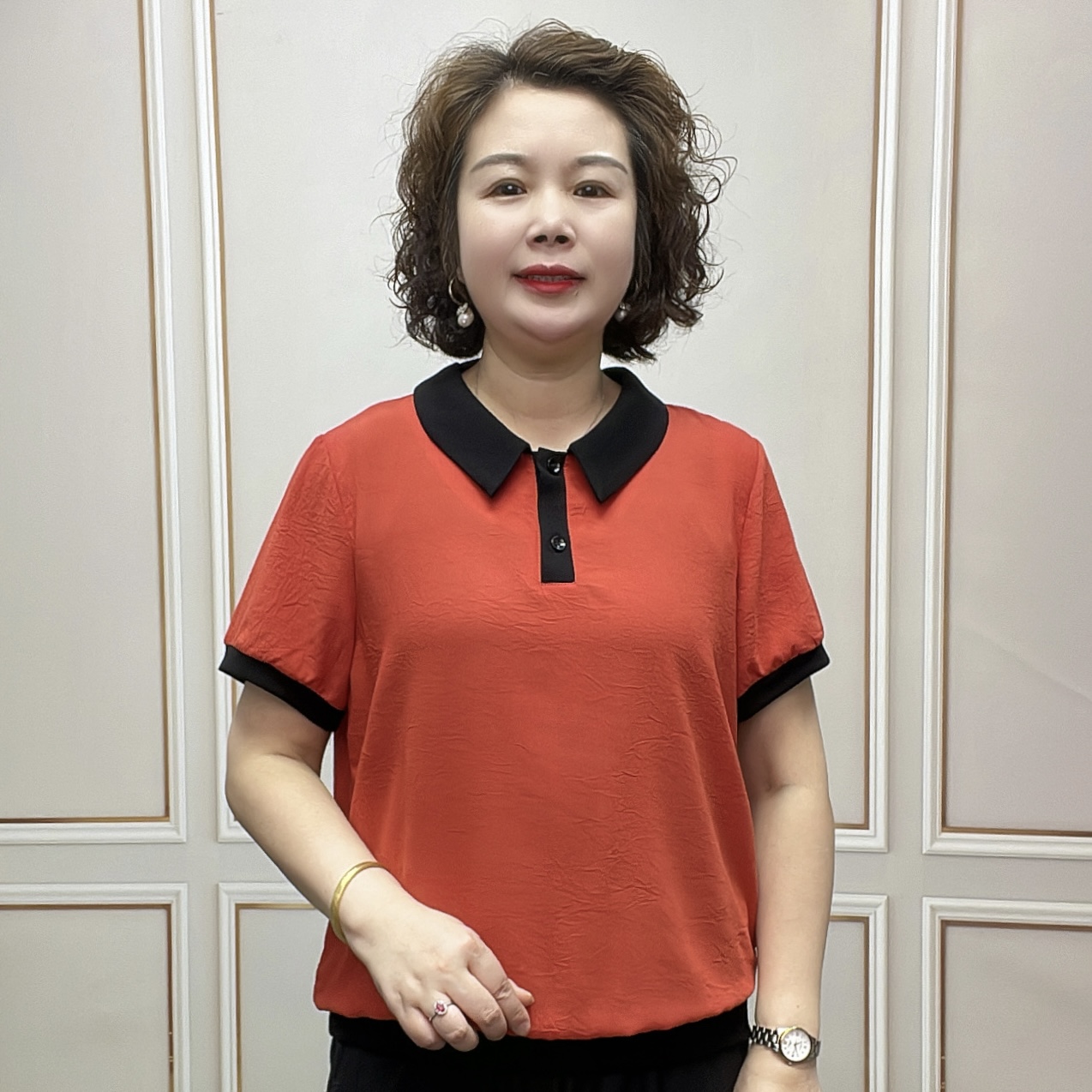 2025夏季短袖时尚减龄中老年薄款宽松气质女士百搭洋气休闲妈妈装