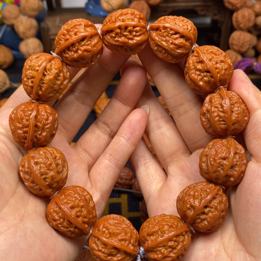 桃核手串沉**金水晶八棱