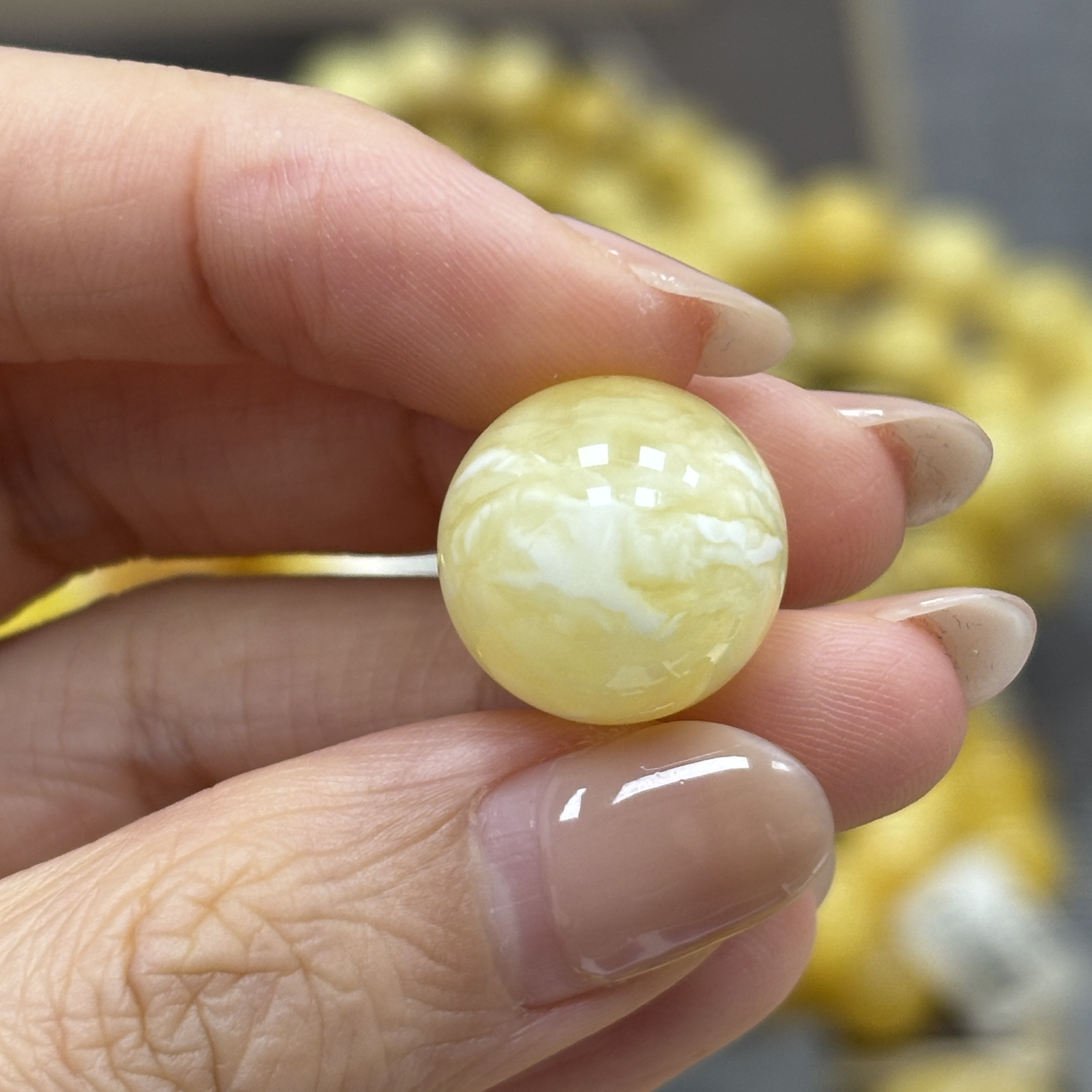 15.3mm 小妖珠宝天然原矿琥珀蜜蜡