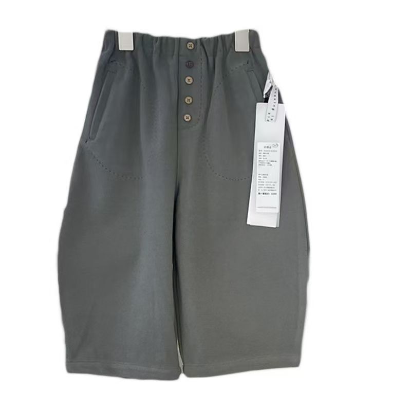 韩国童装儿童百搭裤子2025冬季新款男女童洋气时髦纯色休闲弯刀裤