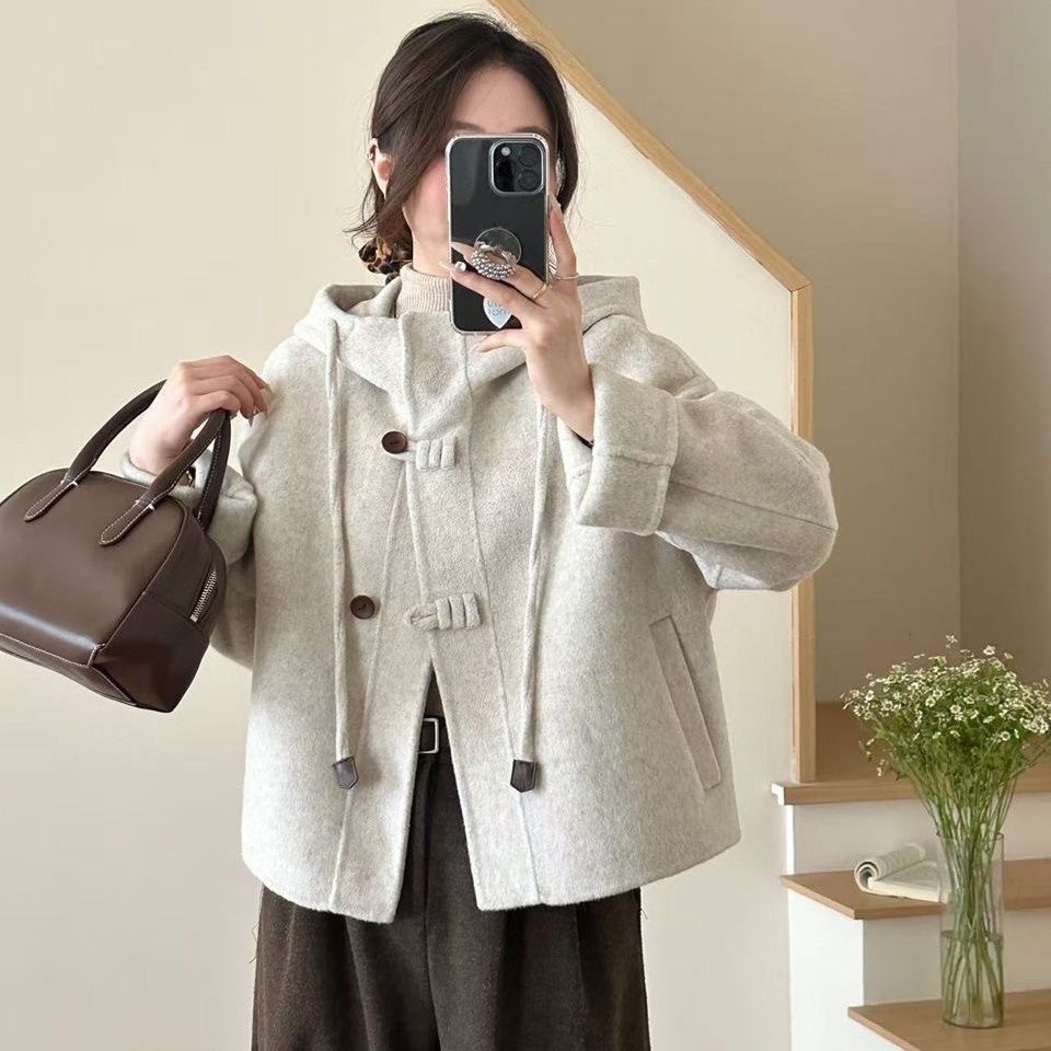 【750-771】茧型双面呢大衣时尚休闲宽松中韩系加厚韩版秋冬冬季