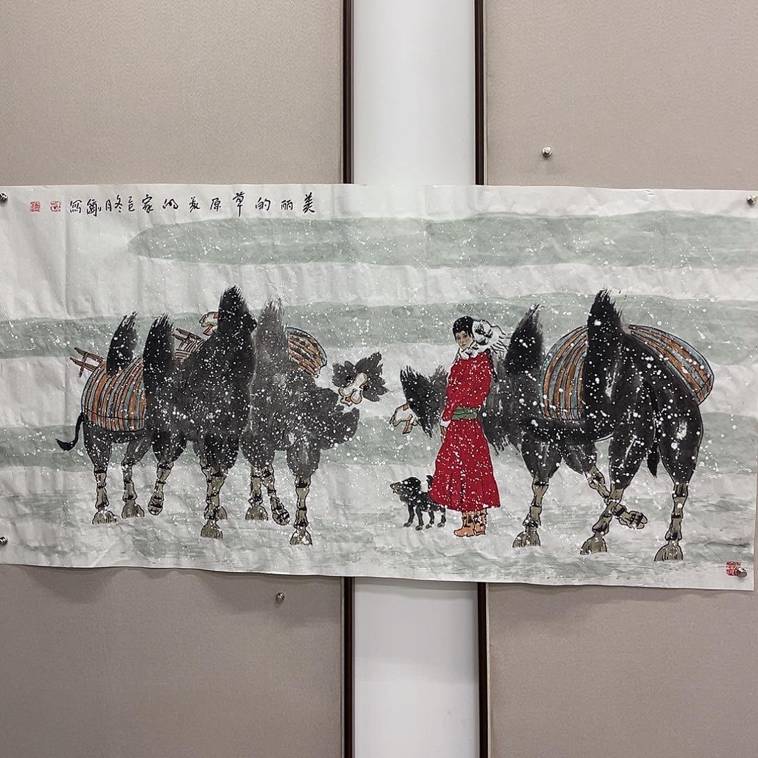 国画艺术家真人手绘