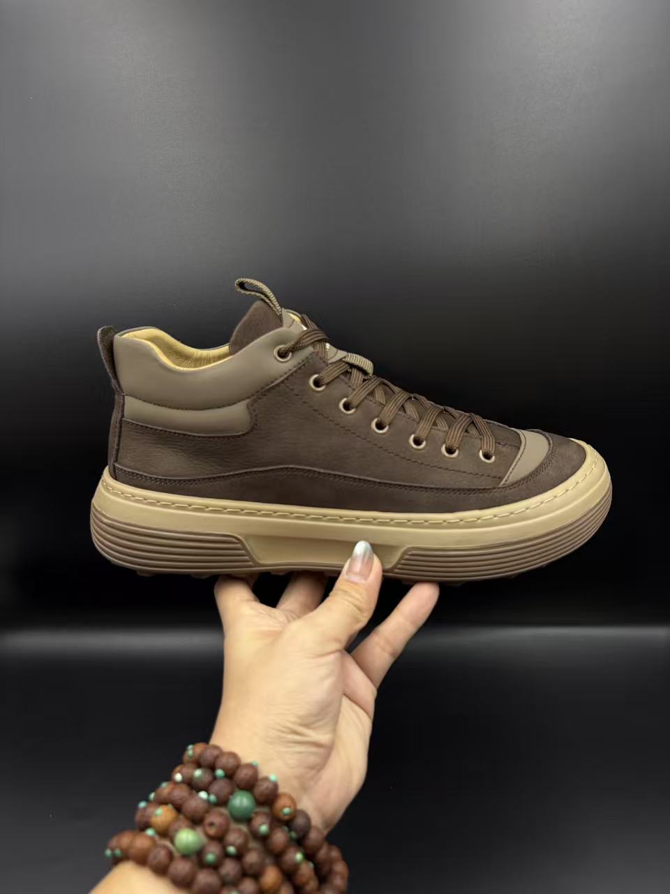丹妮男鞋休闲鞋高帮鞋运动2025秋冬加绒休闲皮鞋新款
