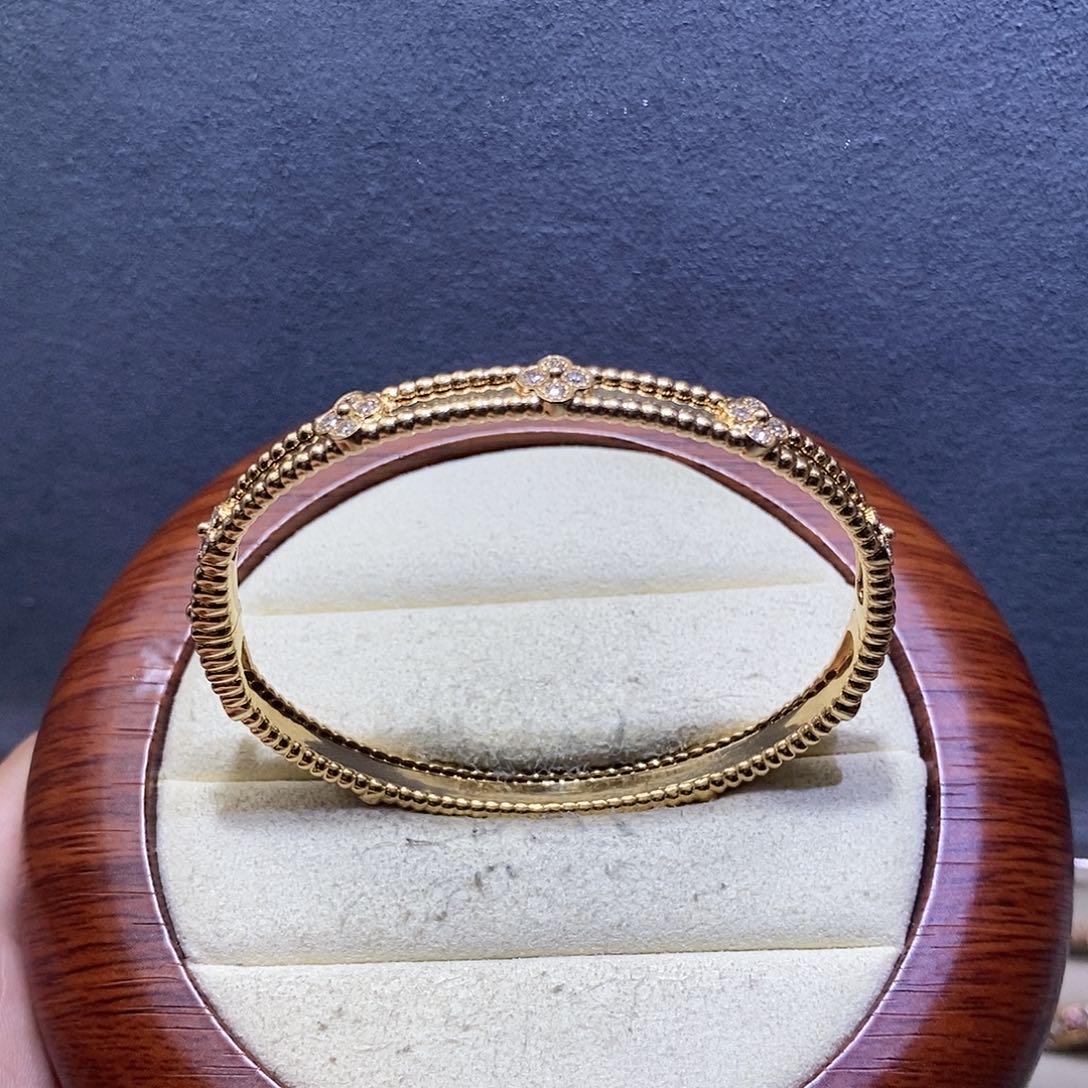 手镯18K金镶嵌钻石?**?万花筒手镯k黄16