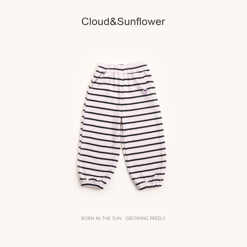 【云朵小葵】女童秋季新款条纹雨伞百搭束脚休闲裤991261