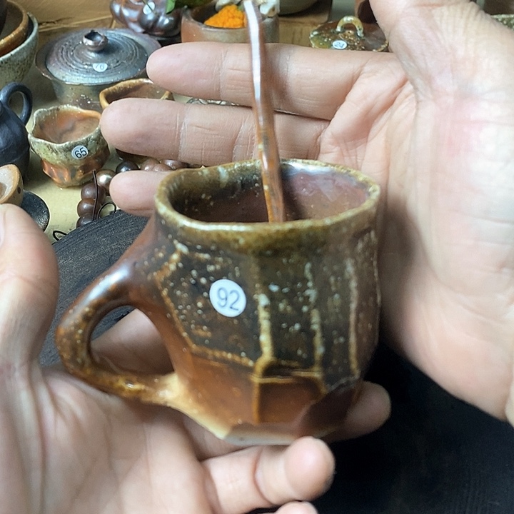 杯手工粗陶、柴烧茶器