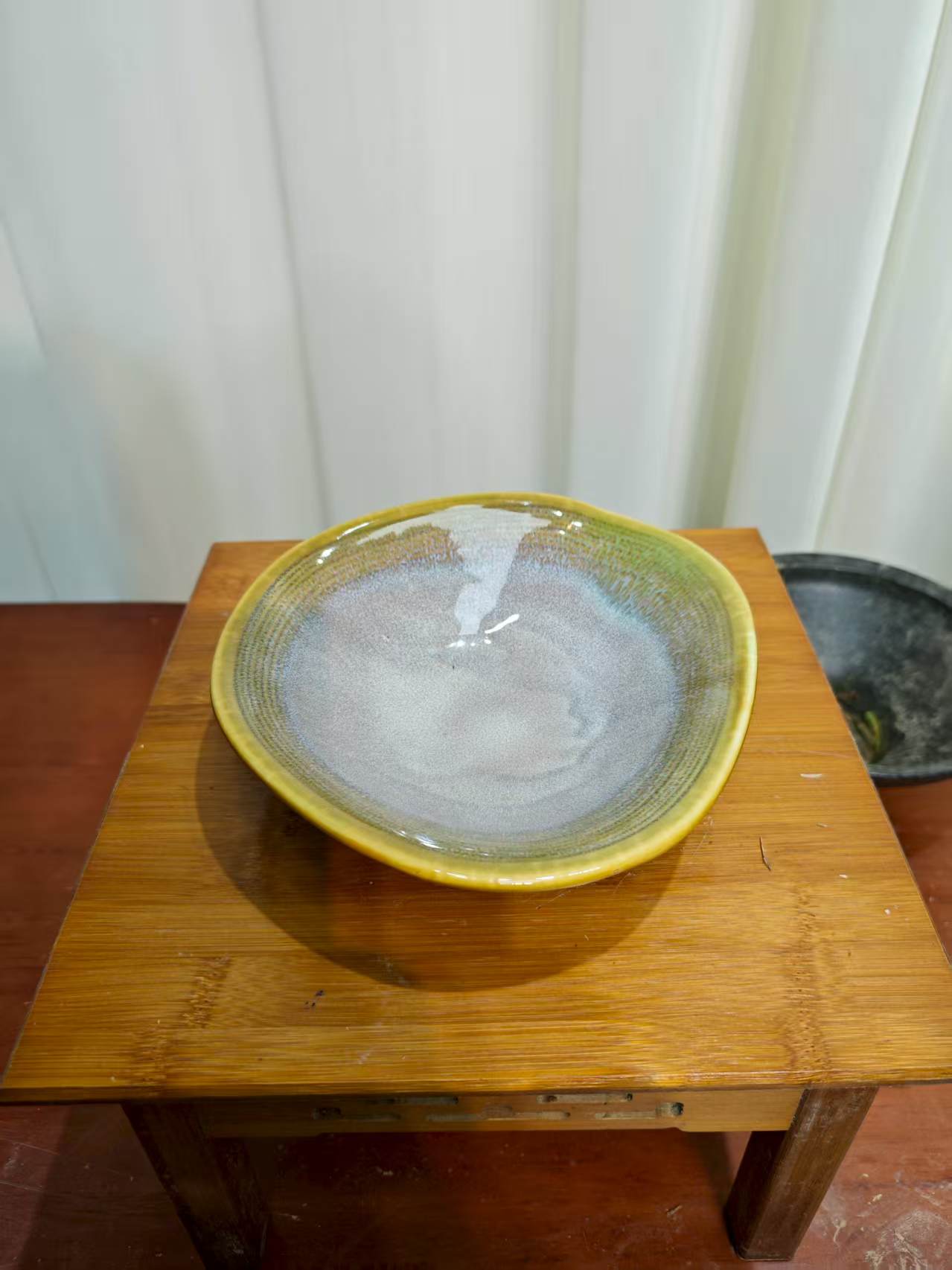 诧寂风水培盆适配苔藓小叶簕竹球精美禅意设计底座