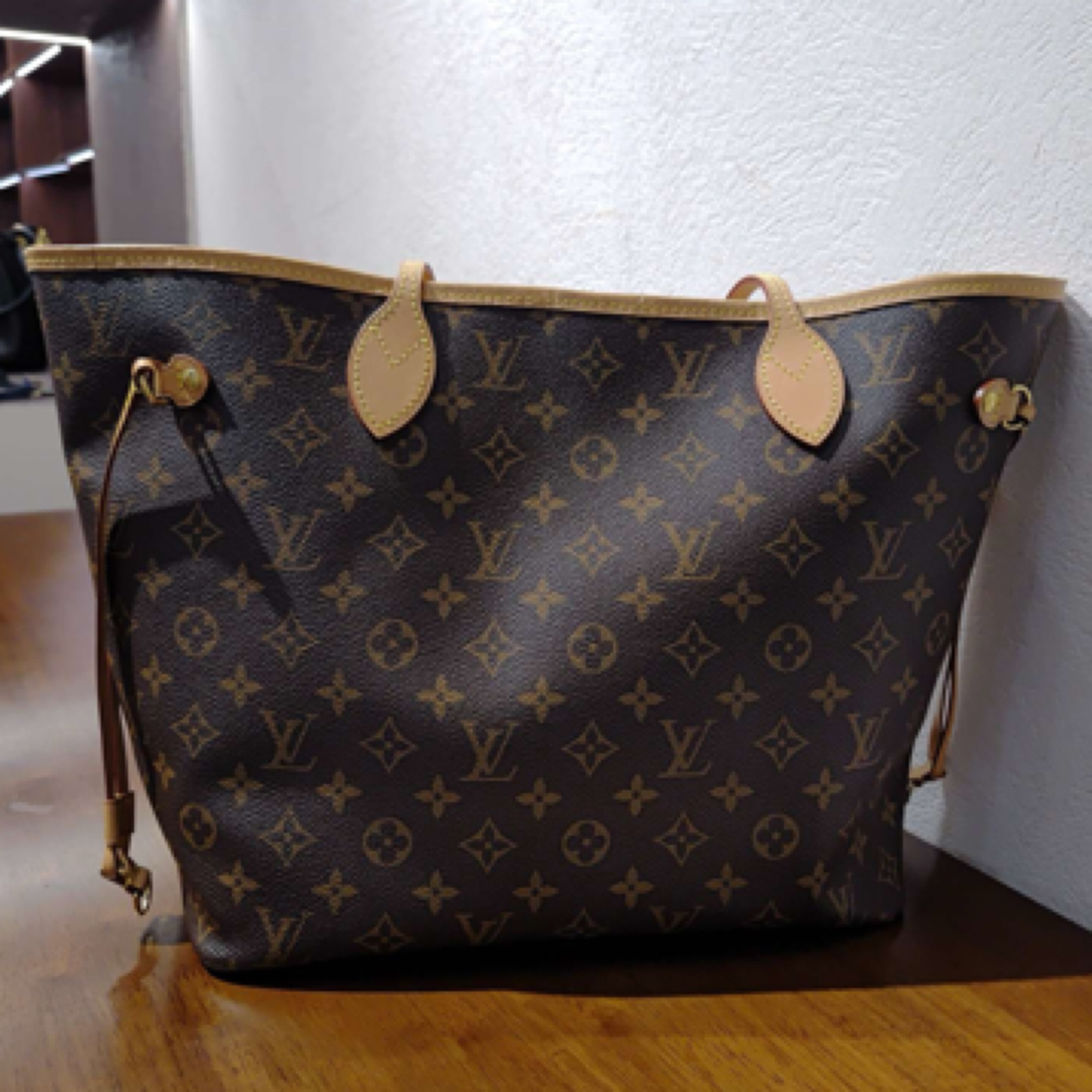 95新 LouisVuitton/路易威登 经典老花neverfull 中号经典单肩包 