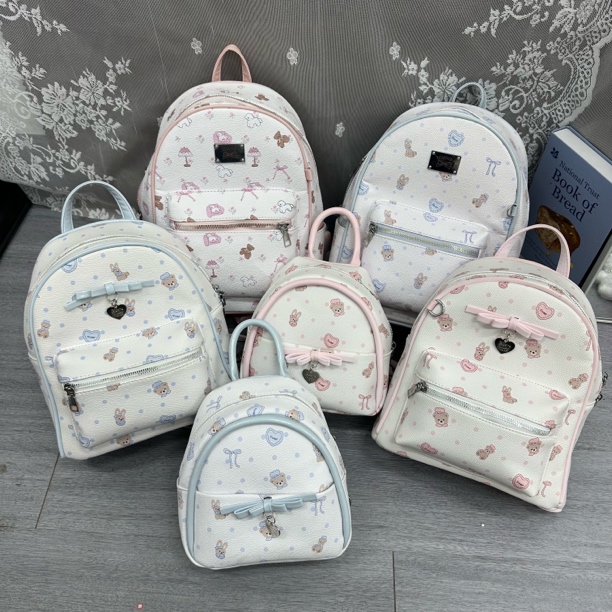 新款简约背包包包高品质小熊动物乐园大小号双肩包时尚学生包