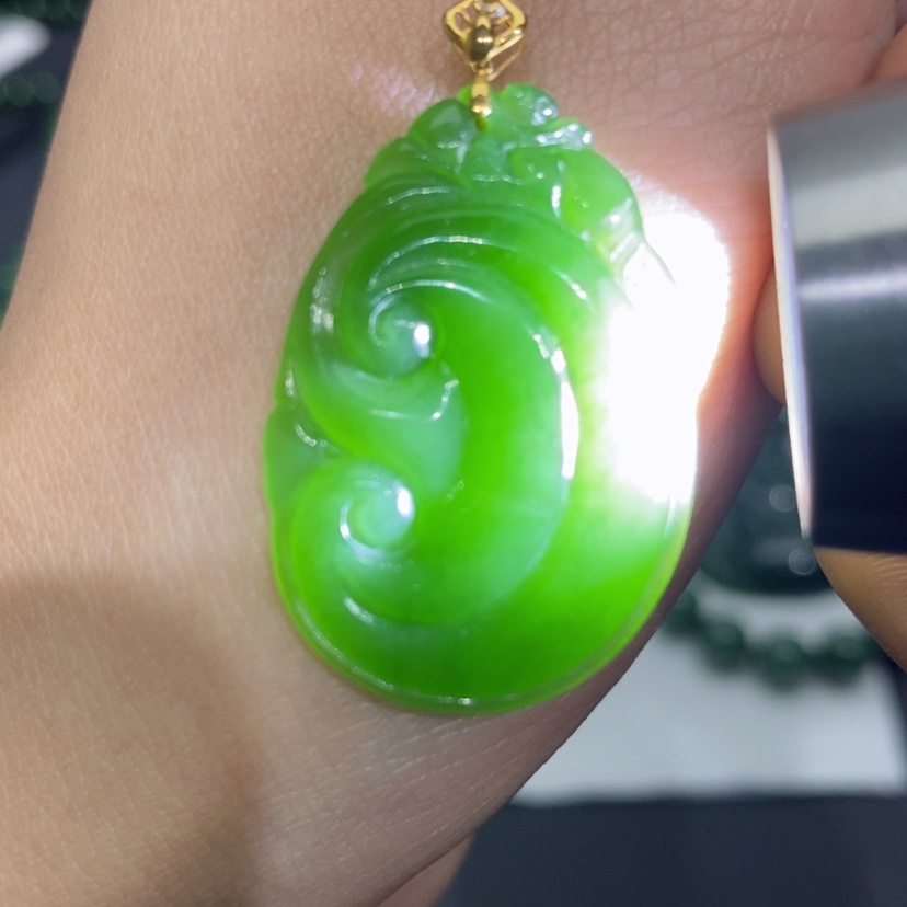 【闪购商品】和田玉（碧玉）颈饰18K金镶嵌