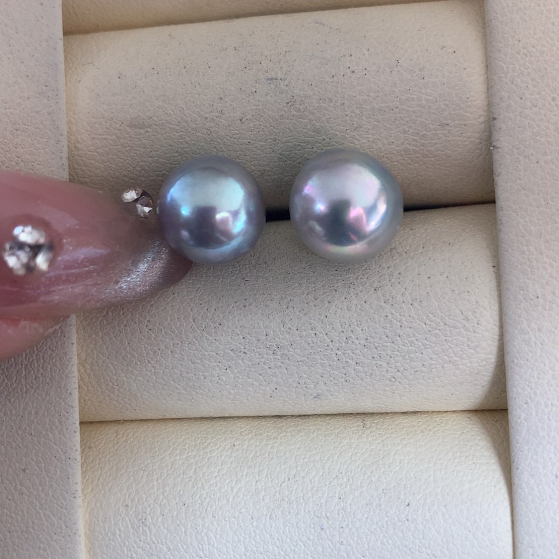 海水珍珠耳饰银S925镶嵌