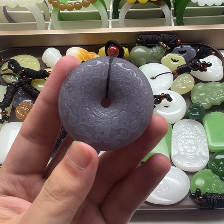 青海老料精品平安扣吊坠配饰