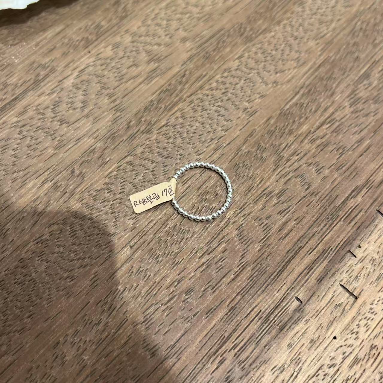 925银戒指 0312A01 TJ韩国女装韩国直播代购925银细珠珠戒指 